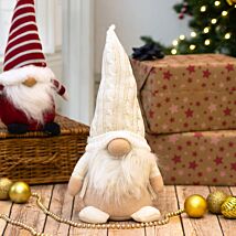 Cream Cable Knit Gonk Christmas Decoration
