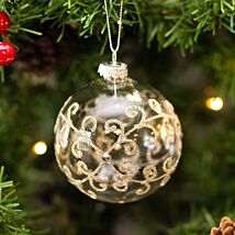 Assorted Glass Bauble With Glitter