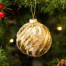 Gold With Swirl Glass Bauble