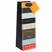 Amazing Fantastic Awesome Stripes Bottle Gift Bag