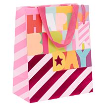 Paper Salad Fluorescent Fuchsia Large Gift Bag