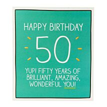 50 Years of Brilliantness Birthday Card