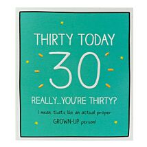30 Today Birthday Card