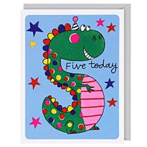 Hey! Dinosaur 5th Birthday Card
