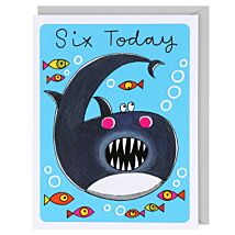 Hey! Shark 6th Birthday Card