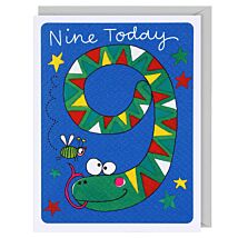 Hey! Snake 9th Birthday Card