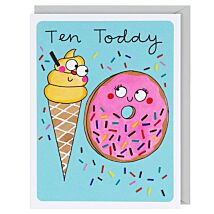 Hey! Ice Cream 10th Birthday Card