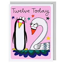 Hey! Penguin 12th Birthday Card