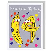 Hey! Banana 14th Birthday Card