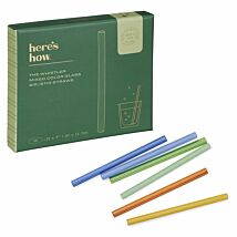 ‘The Whistler’ Coloured Glass Straw Set of 6