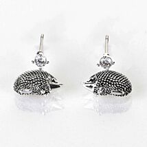 Country Hedgehog Silver Plated Earrings