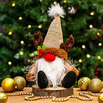 Jolly Xmas Friends Sitting Reindeer Gonk Christmas Decoration