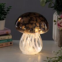 Handblown Glass Grey LED Mushroom Lamp