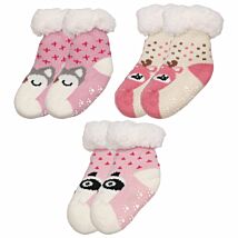 Assorted Pink Animal Toddler Slipper Socks