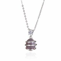 Silver Plated Amethyst Coiled Necklace