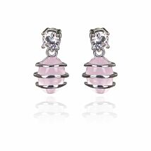 Silver Plated Rose Quartz Coiled Earrings