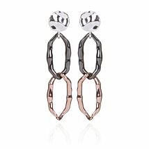 Contemporary Molten Three Tone Earrings