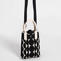 Monochrome Circles Knit Phone Bag