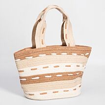 Natural Woven Stripes Tote Bag