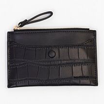 Black Mock Croc Card & Coin Purse