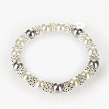 Silver Plated Pearl Lace Bracelet
