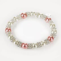 Silver Plated Pink Pearl Lace Bracelet