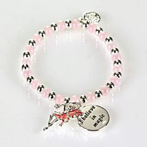 Girls Silver Plated Pink Mystical Bead Bracelet