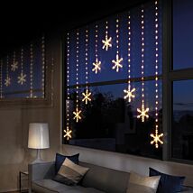 Warm White Snowflake 1.2M Curtain Lights