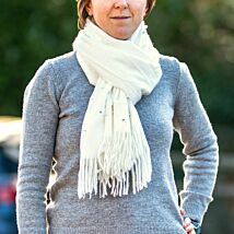 Cozy Cream Pearl Scarf