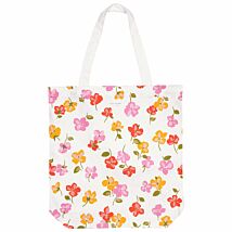 Spring Pansies Canvas Book Tote