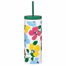 Painterly Bouquet Acrylic Tumbler with Straw