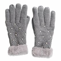 Cozy Grey Pearl Women's Gloves