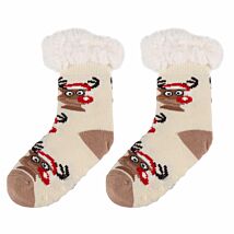 Cozy Christmas Reindeer Children’s Slipper Socks