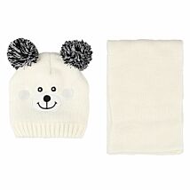 Cozy Cream Bear Toddler’s Hat And Scarf Set