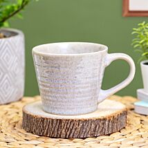 Grey Reactive Glaze Ribbed Ceramic Mug