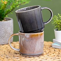 Reactive Glaze Mottled Stacking Mugs Set of 2