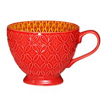 Tuscany Red Footed Ceramic Mug
