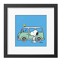 Peanuts Camper Snoopy Square Framed Art Print