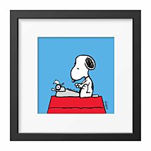 Peanuts Typewriter Snoopy Square Framed Art Print
