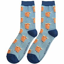 Blue Highland Herd Men’s Bamboo Socks