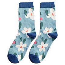 Duck Egg Falling Daisies Women’s Bamboo Socks