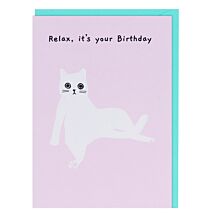 Ken the Cat ‘Relax’ Birthday Card