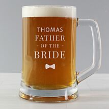 Personalised Father Of The Bride Pint Stern Tankard