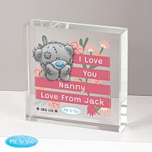 Personalised Floral Large Crystal Token