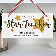 Personalised You Are A Star Teacher Wooden Sign