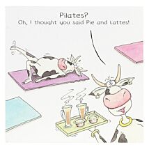 Funny Farm Pie and Lattes Birthday Card