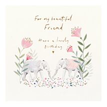 Orelia Elephants Friend Birthday Card