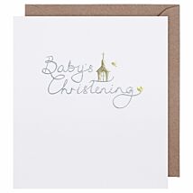 Mimosa Baby's Christening Card