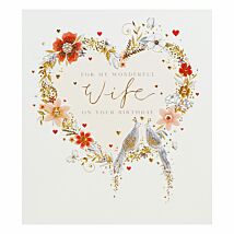 Violet ‘Floral Heart Wife’ Birthday Card