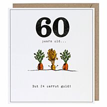 Etched 60 Carrot Gold Birthday Card